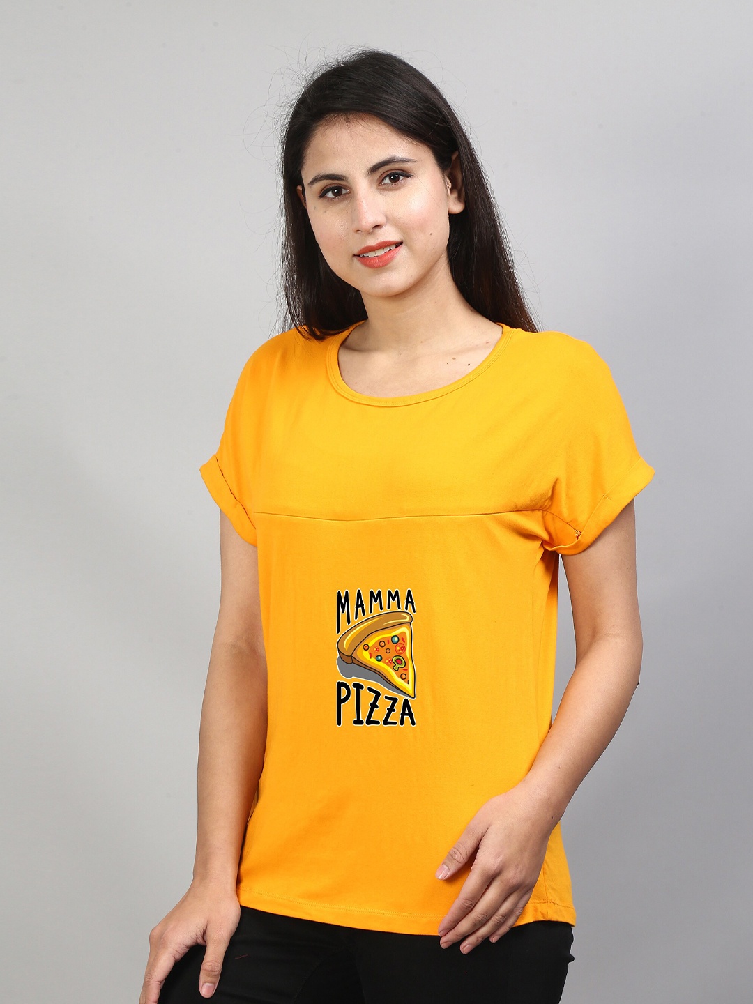 

SillyBoom Graphic Printed Maternity And Feeding T-shirt, Yellow