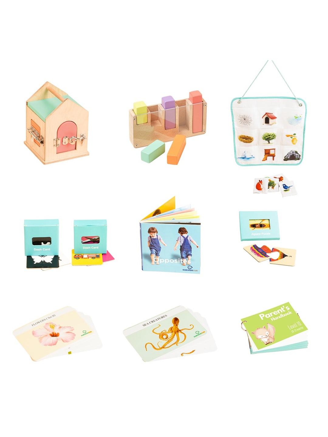 

Curious Cub Kids Montessori Learning Wooden Toys, Pink