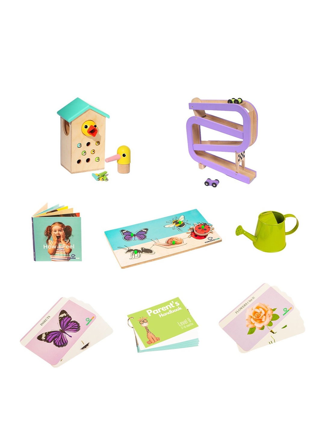 

Curious Cub Kids Montessori Learning Wooden Toys, Purple