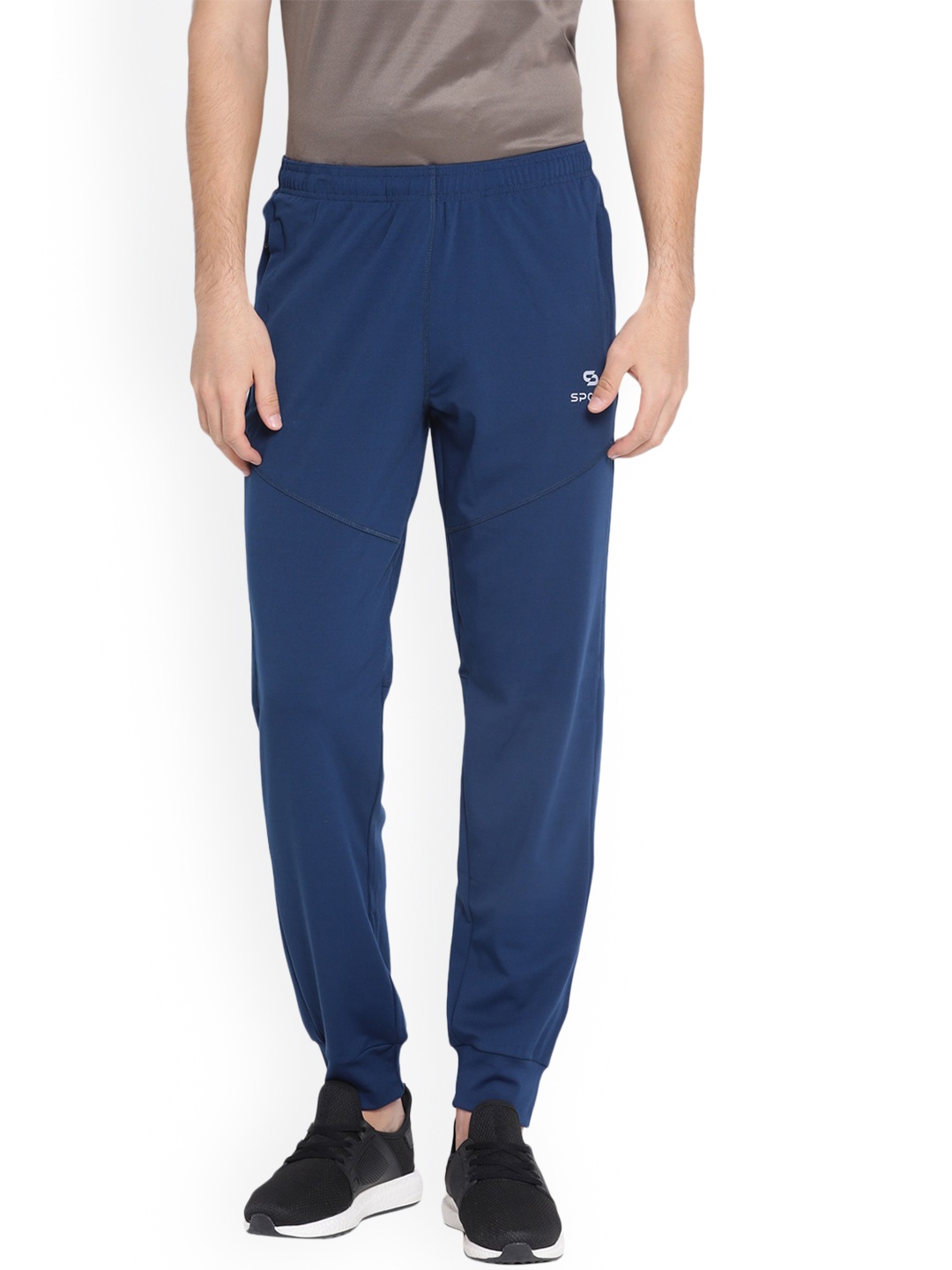 

Spolei Men Mid-Rise Knitted Sports Joggers, Blue