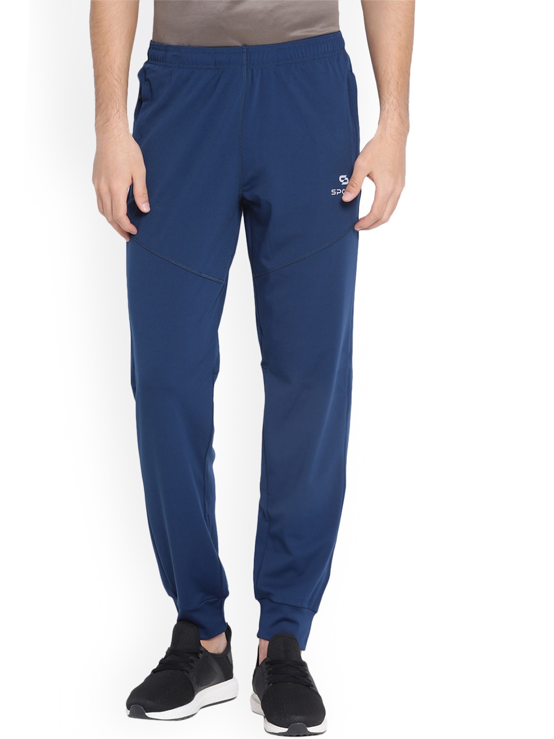 

Spolei Men Mid-Rise Knitted Sports Joggers, Blue