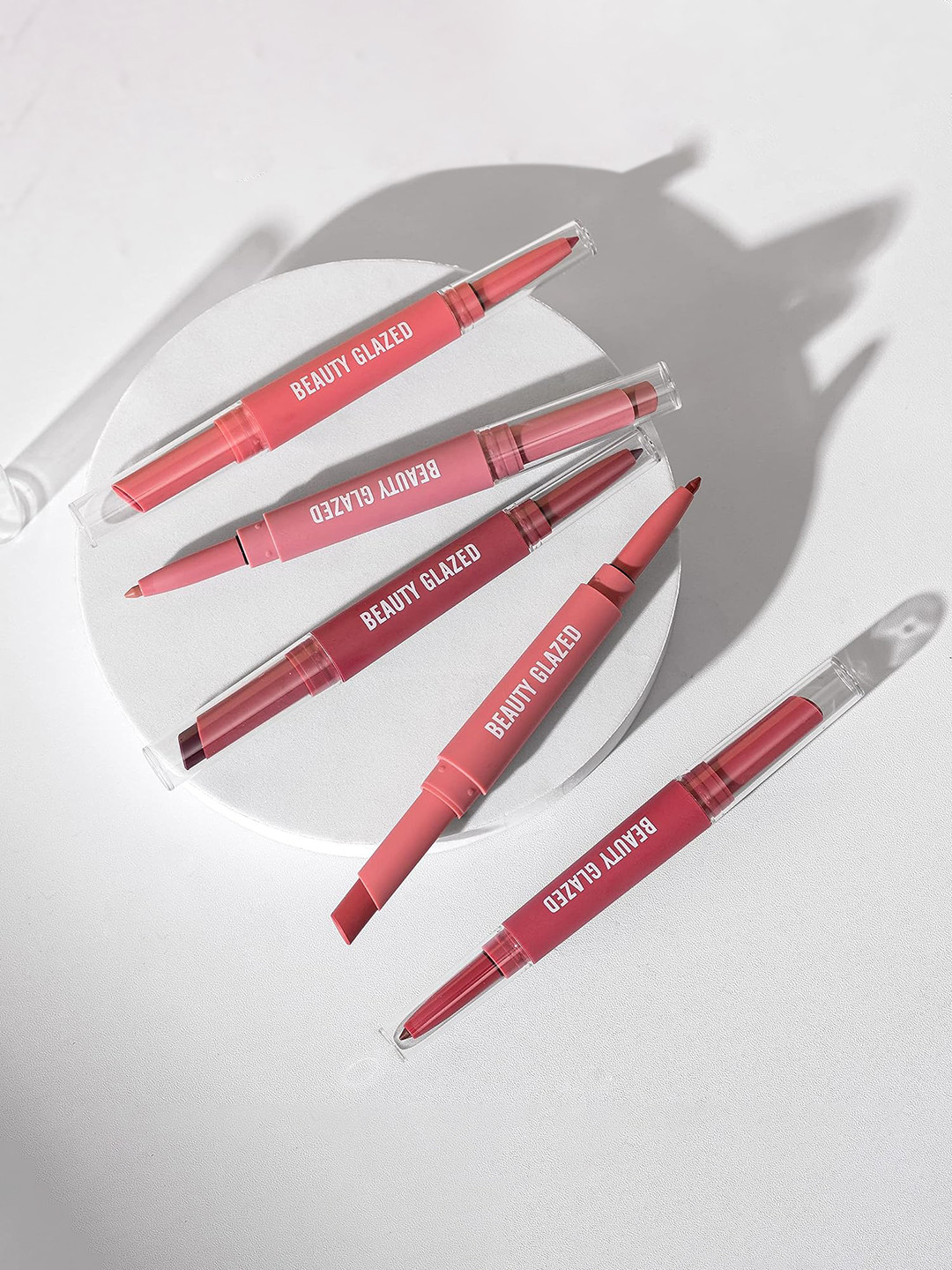 

BEAUTY GLAZED Set Of 6 Double Ended Velvet Long Lasting Lipsticks & Lip Liner, Red