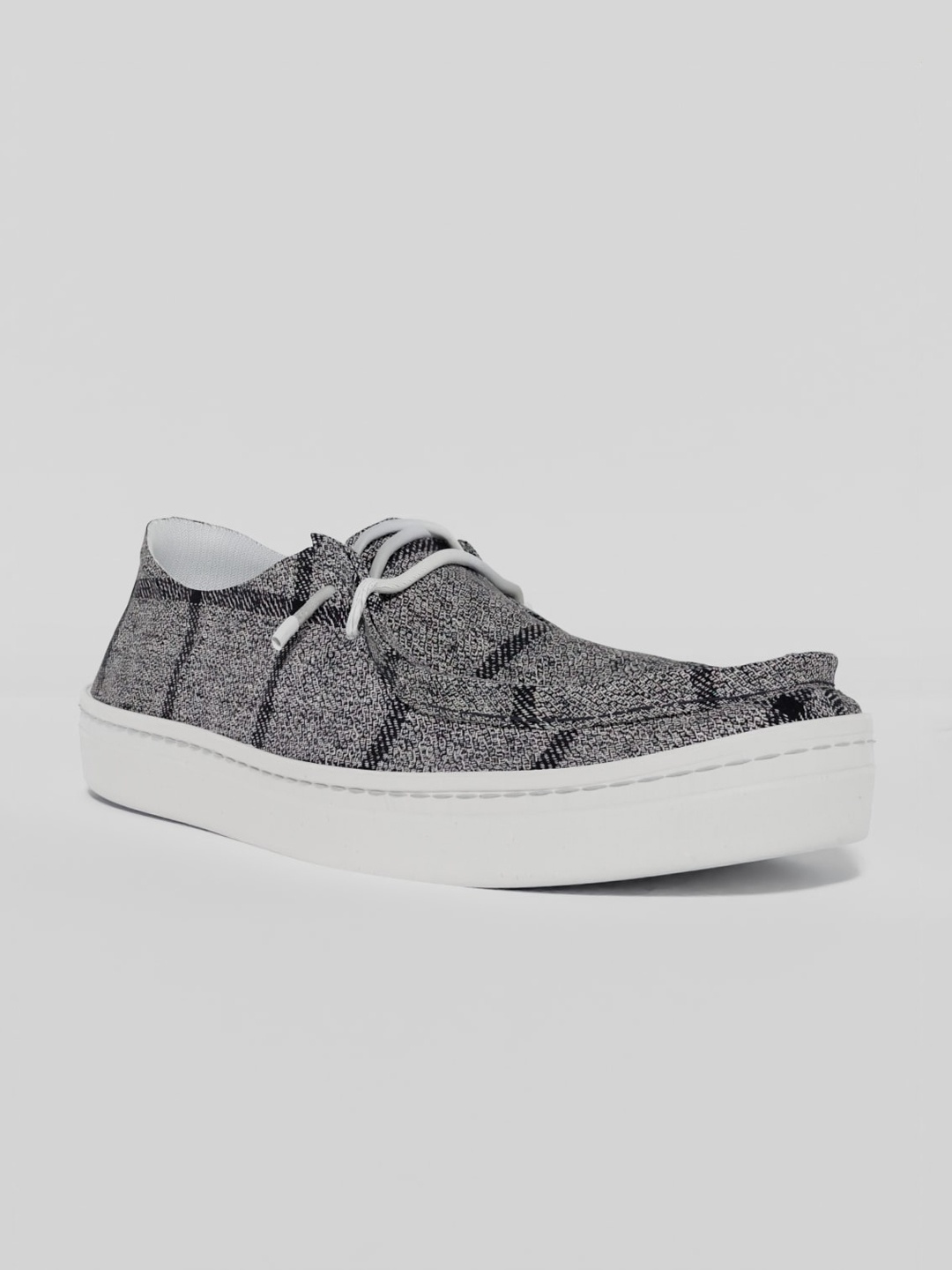 

LOKAIT The Sneakers Company Men Checked Boat Shoes, Grey
