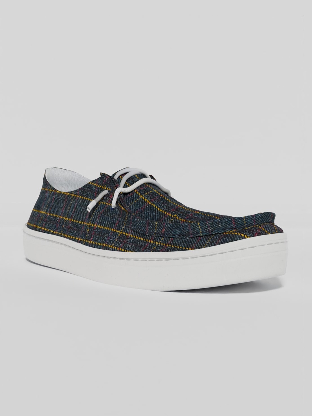 

LOKAIT The Sneakers Company Men Checked Boat Shoes, Blue