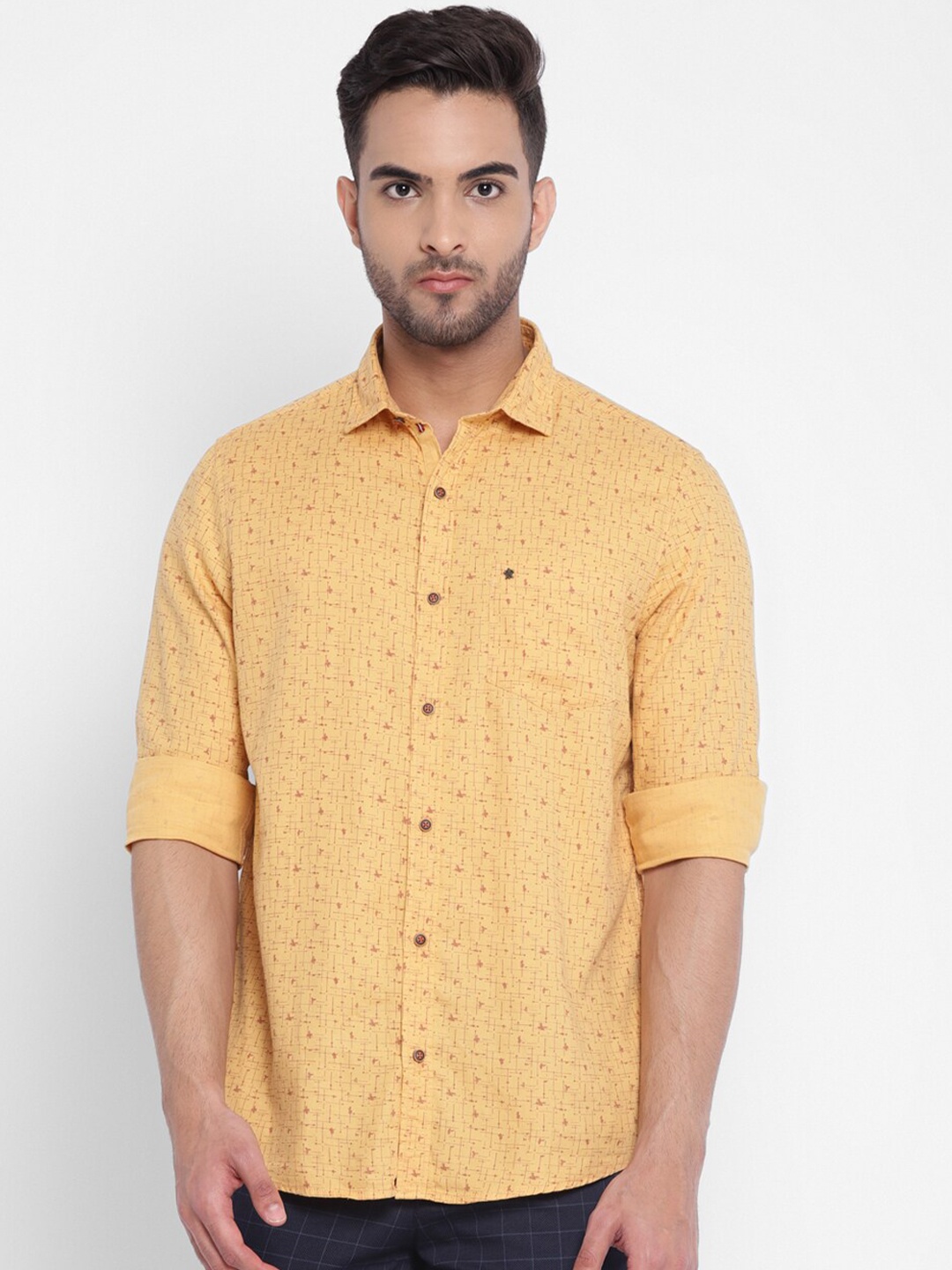 

Turtle Relaxed Abstract Printed Casual Shirt, Yellow