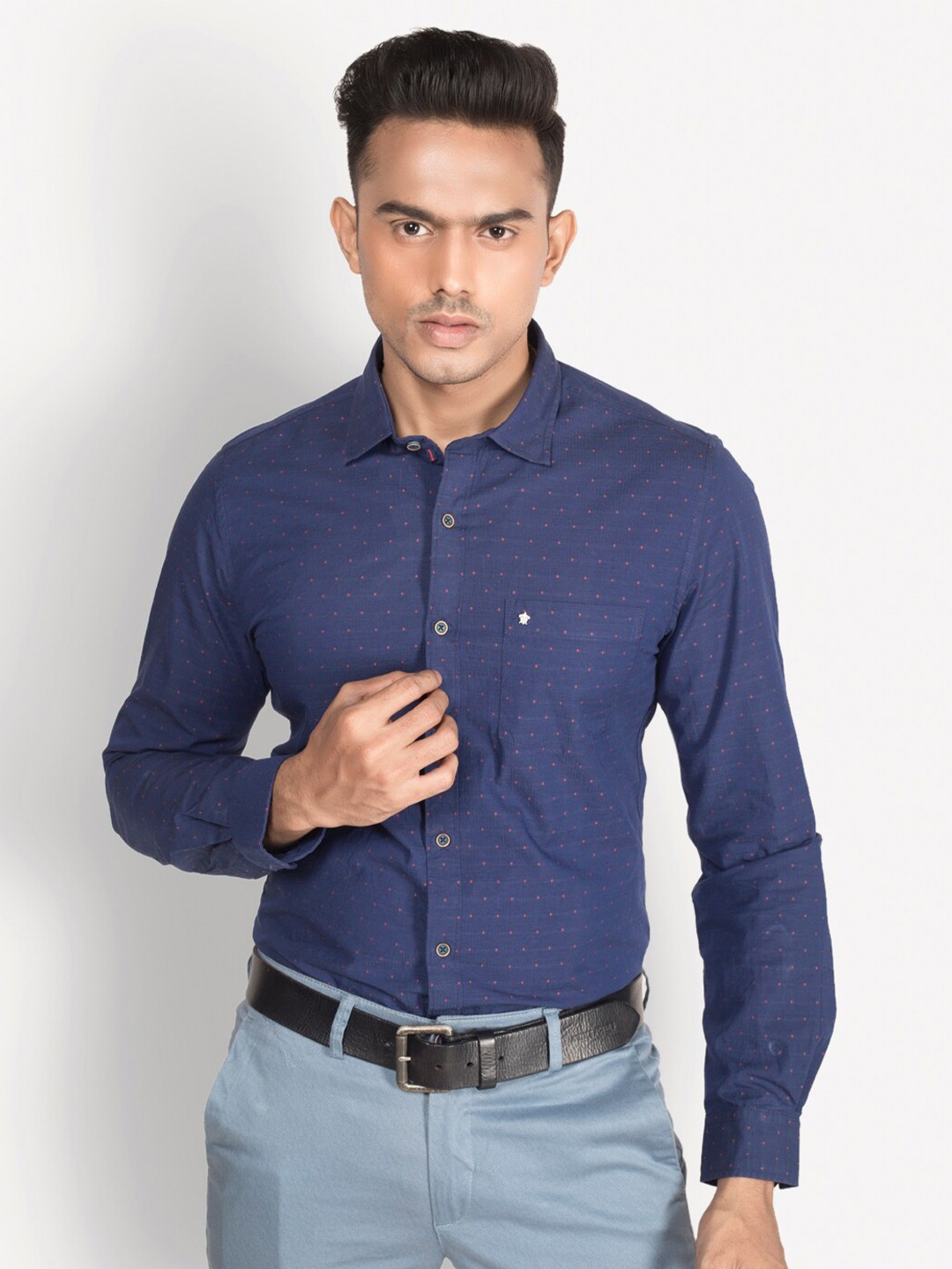 

Turtle Men Relaxed Slim Fit Pure Cotton Formal Shirt, Blue