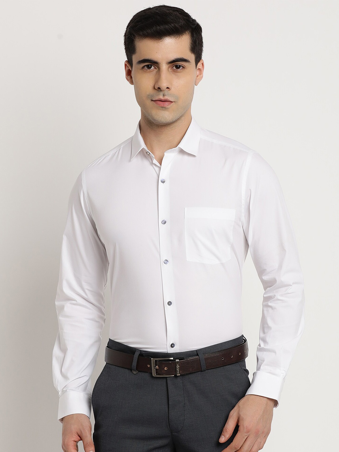 

Turtle Men Premium Slim Fit Pure Cotton Formal Shirt, White
