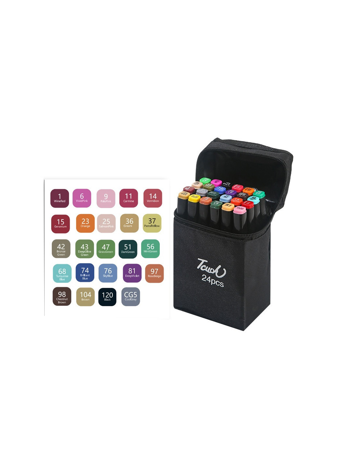 

Alexvyan 24-Pcs Dual Tip Art Colour Markers, Red