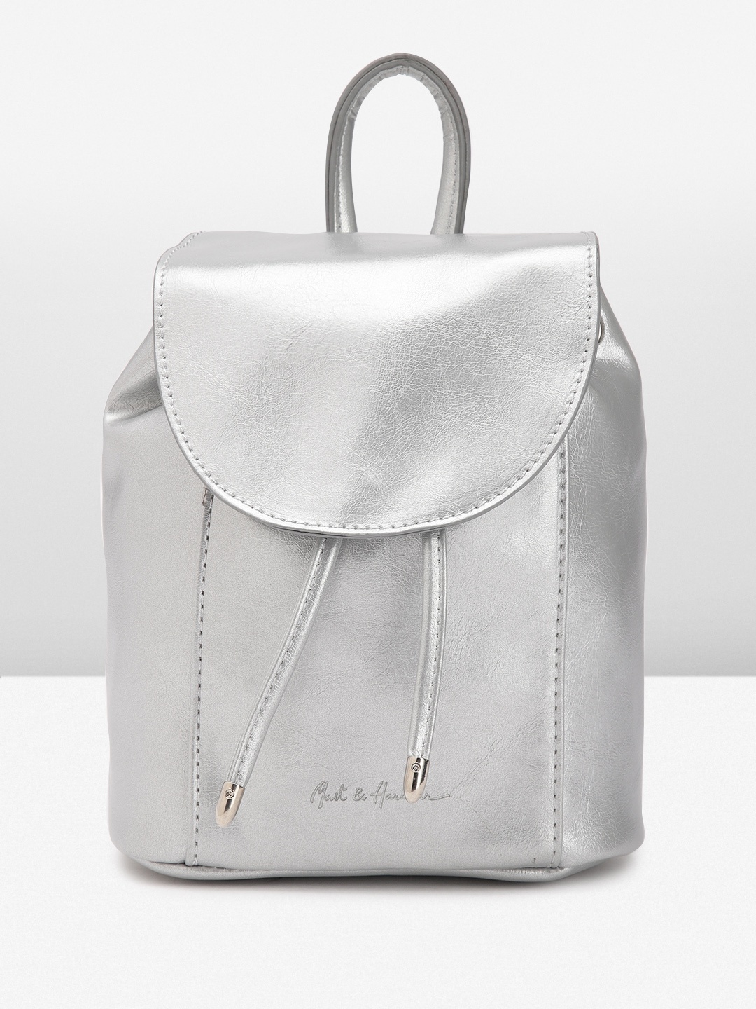 

Mast & Harbour Women Solid Backpack, Silver