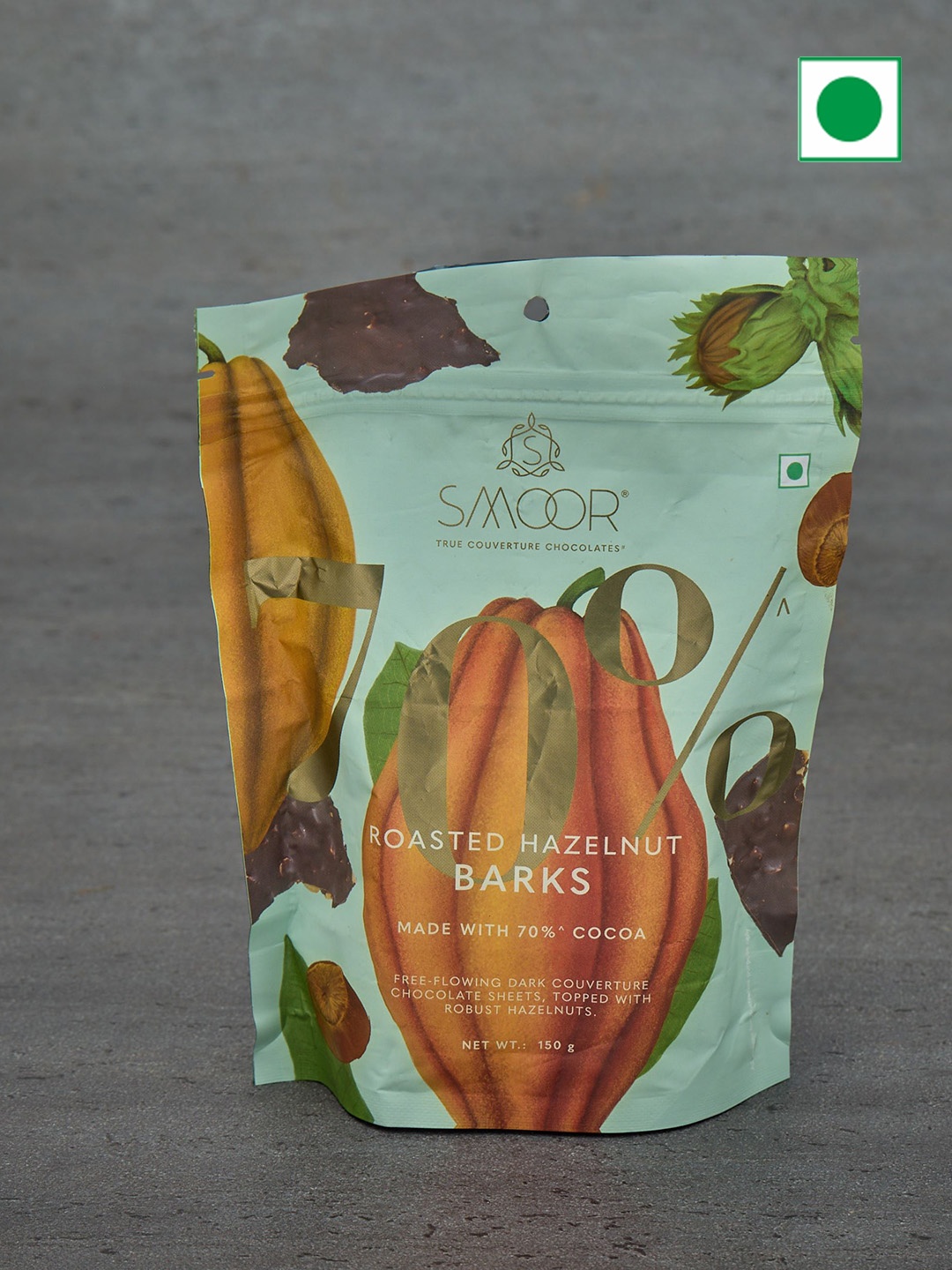 

SMOOR Roasted Hazelnut Barks- 150g, Turquoise blue