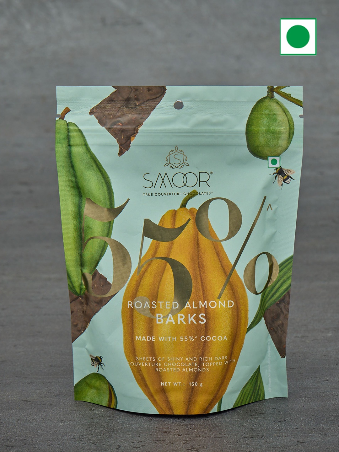 

SMOOR Roasted Almond Barks 150 gms, Turquoise blue
