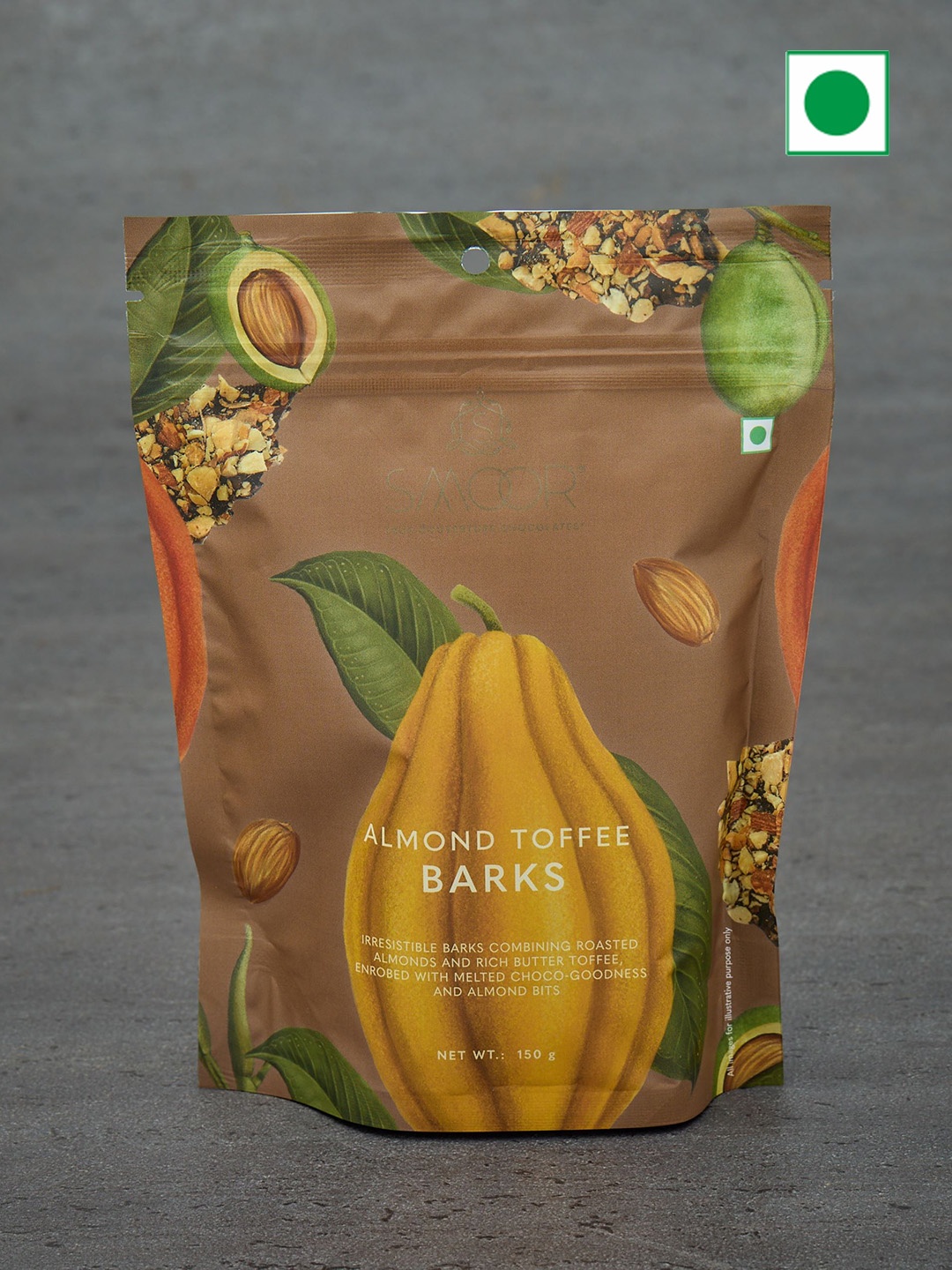 

SMOOR Mithai Barks Almond Toffee- 150Gm, Brown