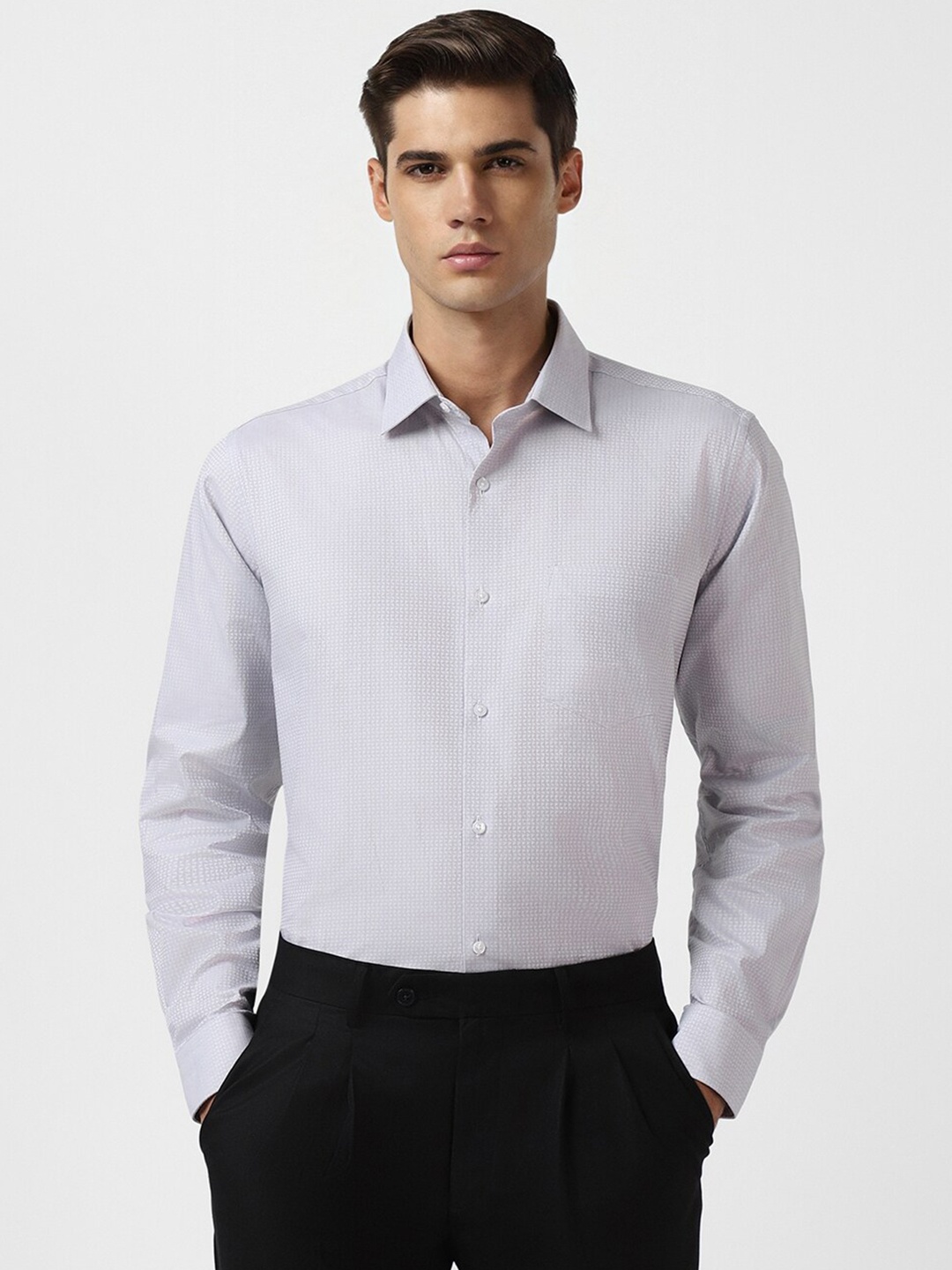 

Van Heusen Micro Ditsy Pure Cotton Formal Shirt, Grey