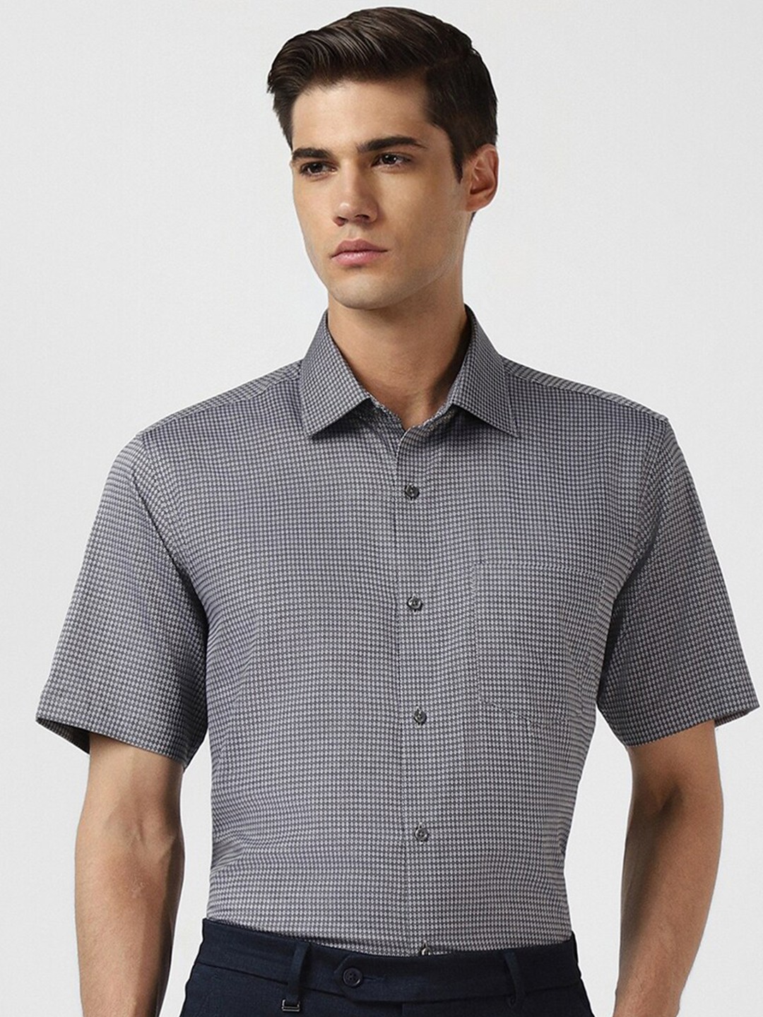 

Van Heusen Micro Ditsy Printed Pure Cotton Formal Shirt, Grey