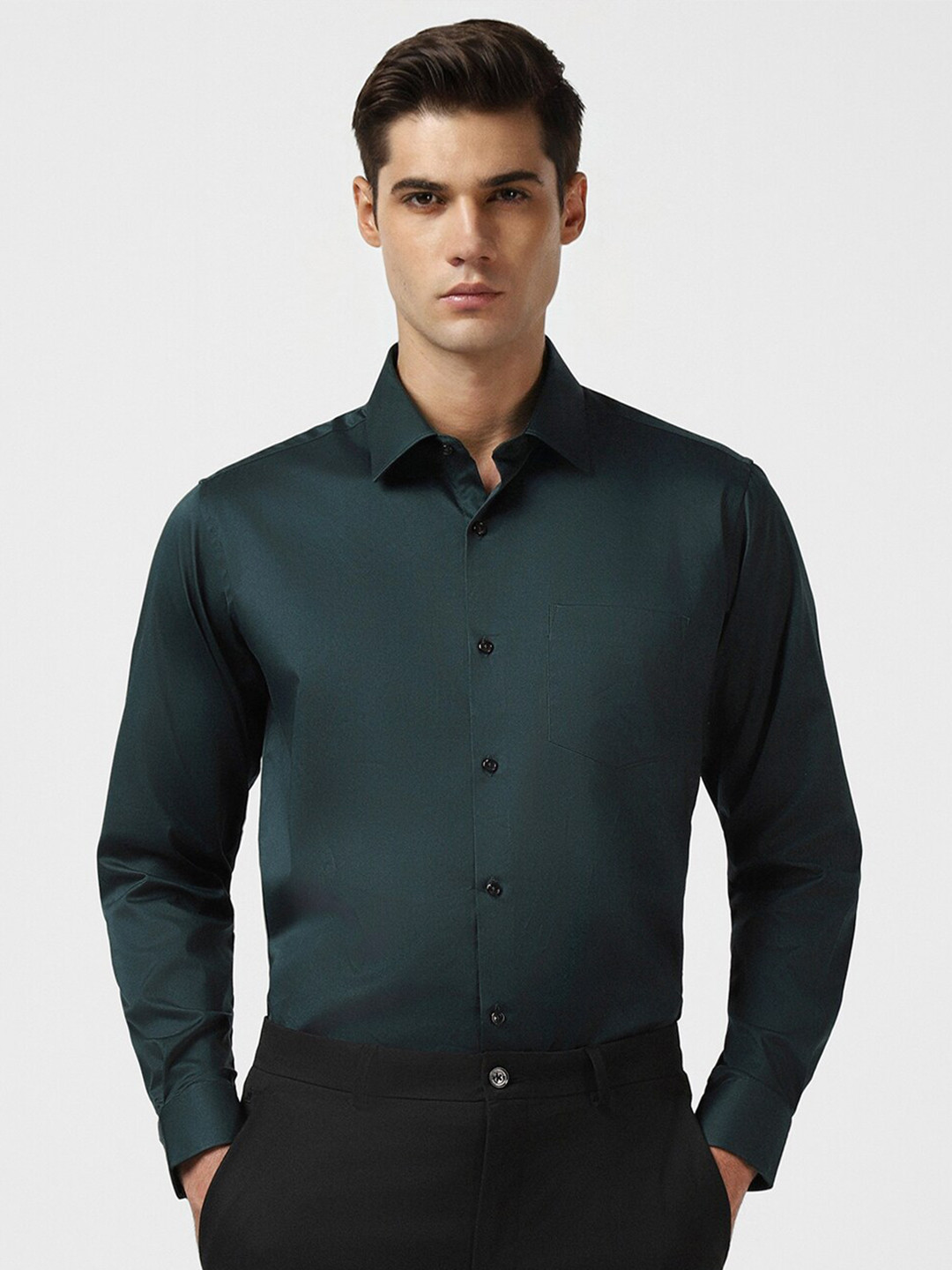 

Van Heusen Spread Collar Formal Shirt, Green