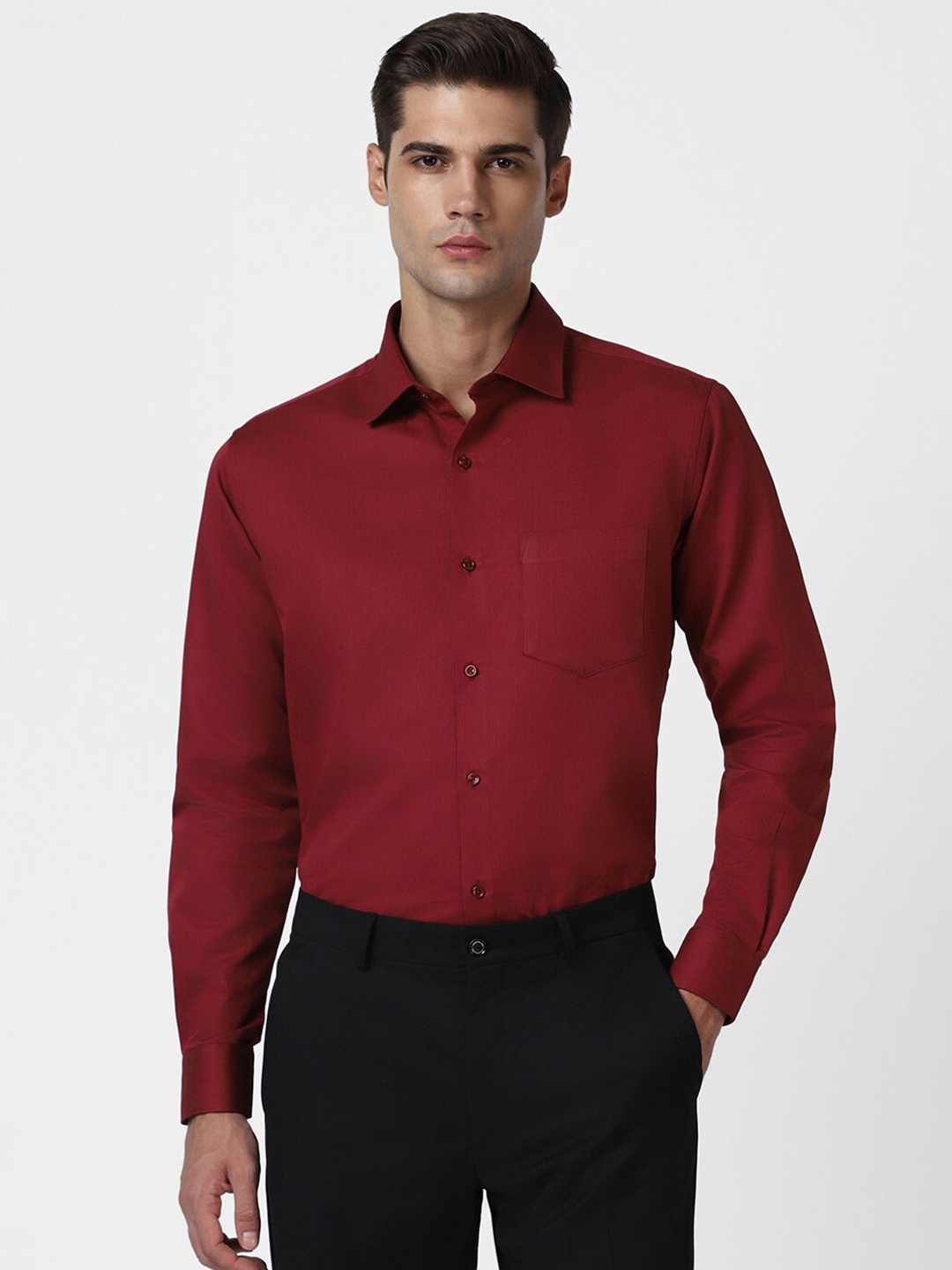 

Van Heusen Spread Collar Pure Cotton Formal Shirt, Maroon