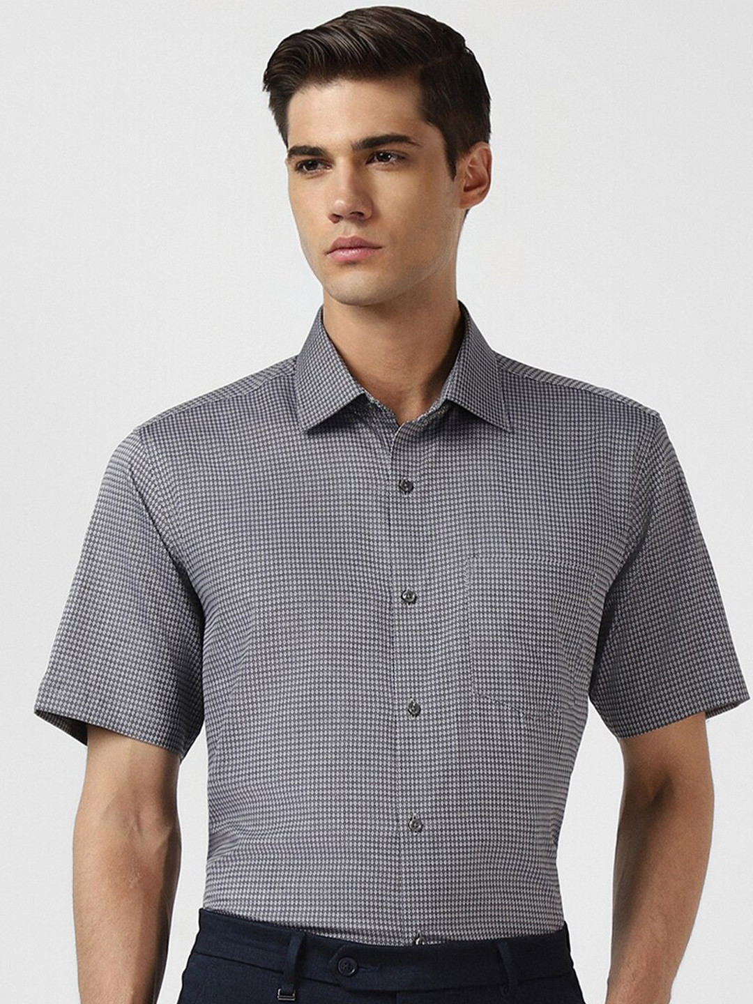 

Van Heusen Micro Ditsy Printed Pure Cotton Formal Shirt, Grey