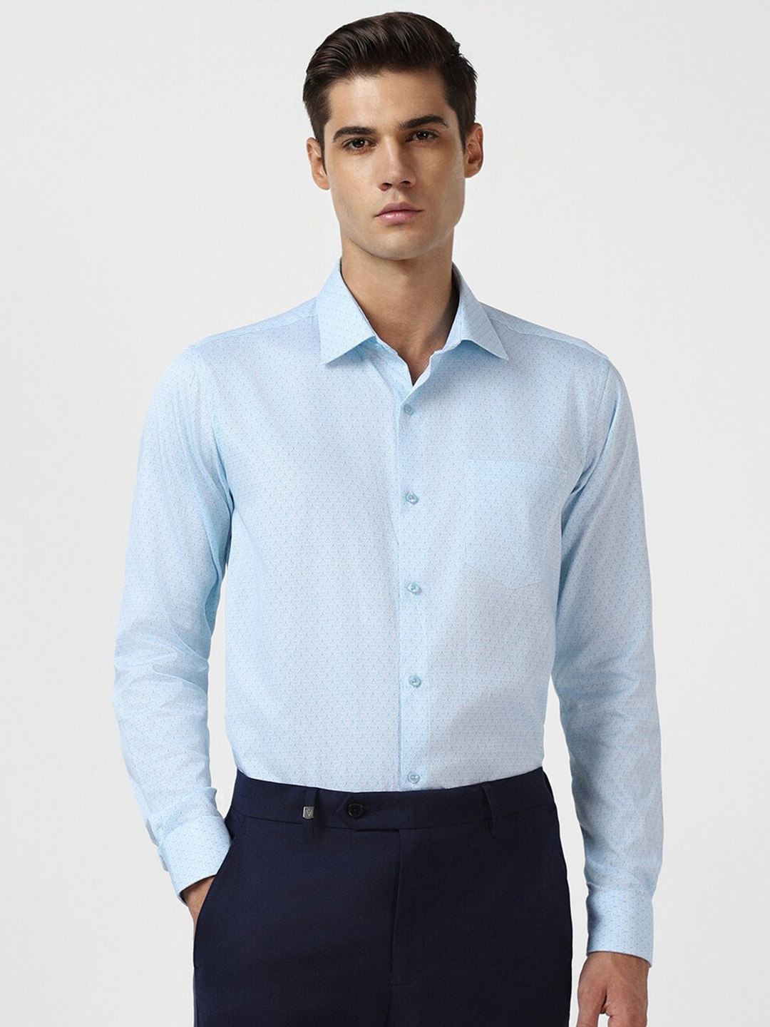 

Van Heusen Textured Pure Cotton Formal Shirt, Blue