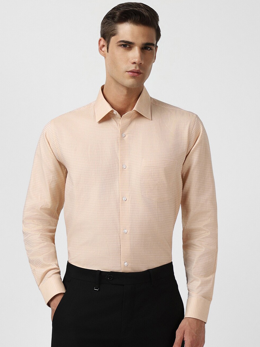 

Van Heusen Micro Ditsy Printed Pure Cotton Formal Shirt, Beige