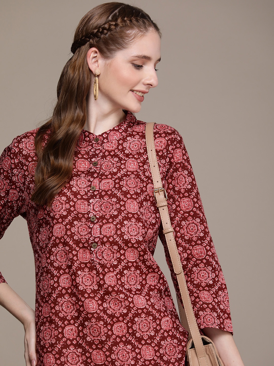 

Anouk Women Ethnic Motifs Printed Straight Kurta, Rust
