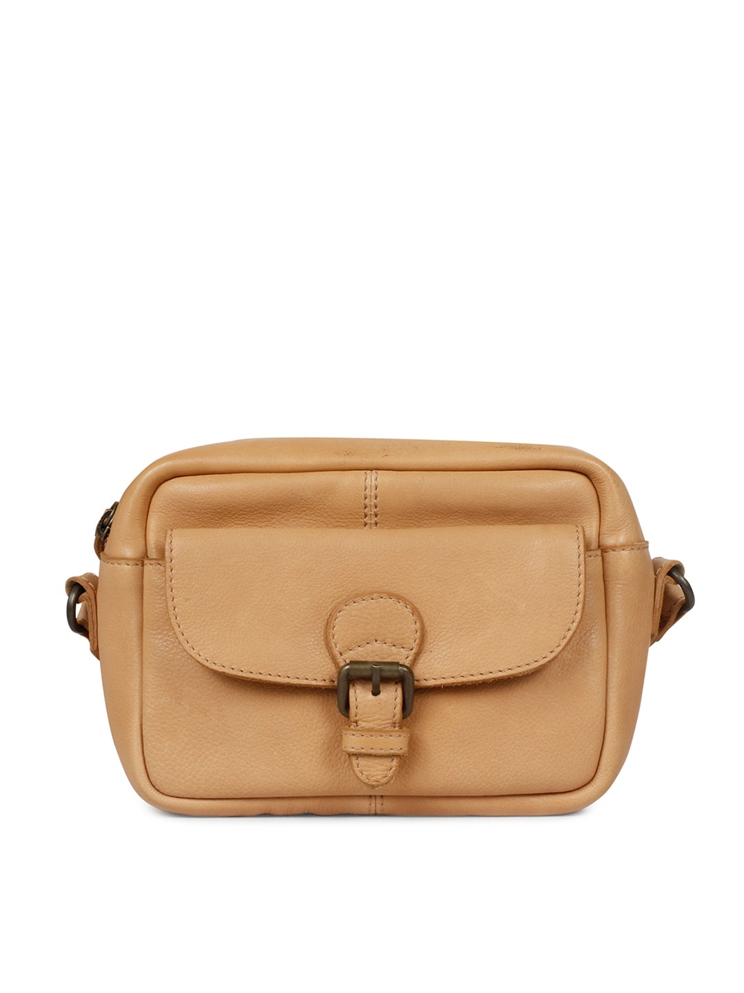 

Saint G Textured Leather Structured Sling Bag, Nude