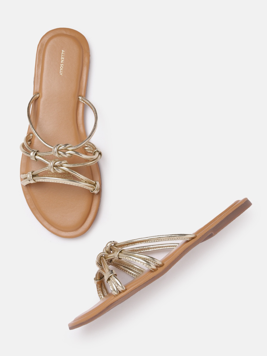 

Allen Solly Women Knot Detail Open Toe Flats, Gold
