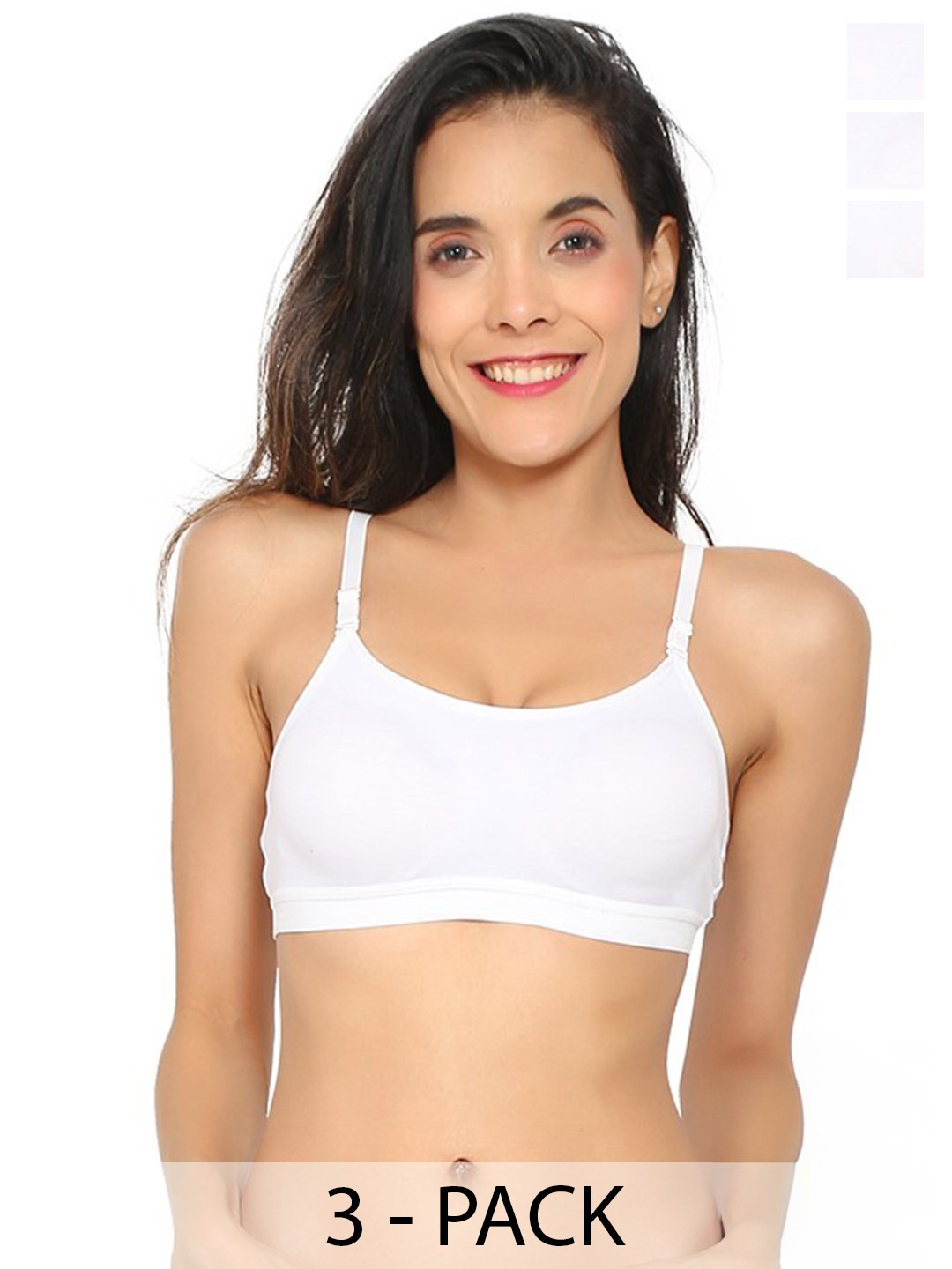 

Aimly Pack of 3 Medium Coverage Non-Padded Non-Wired Sports Bra, White