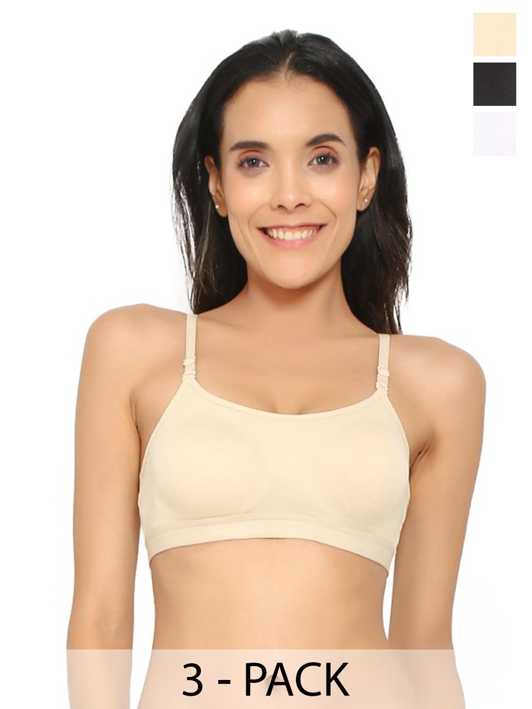 

Aimly Pack of 3 Medium Coverage Non-Padded Non-Wired Sports Bra, White