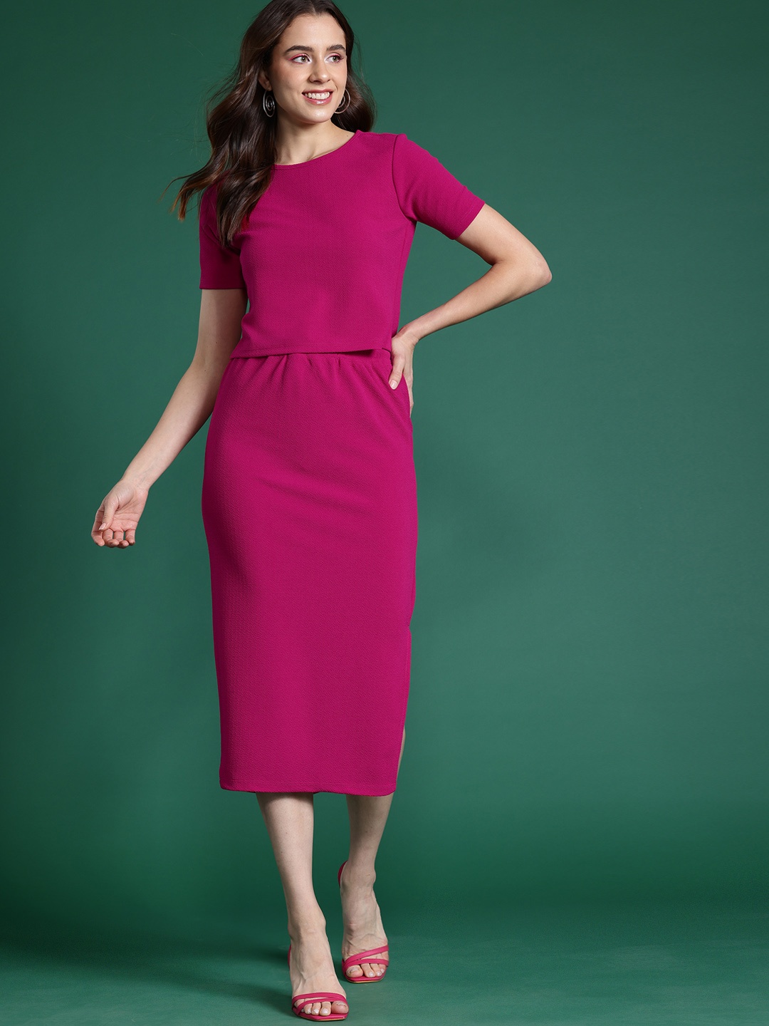 

DressBerry Textured Co-Ords, Fuchsia