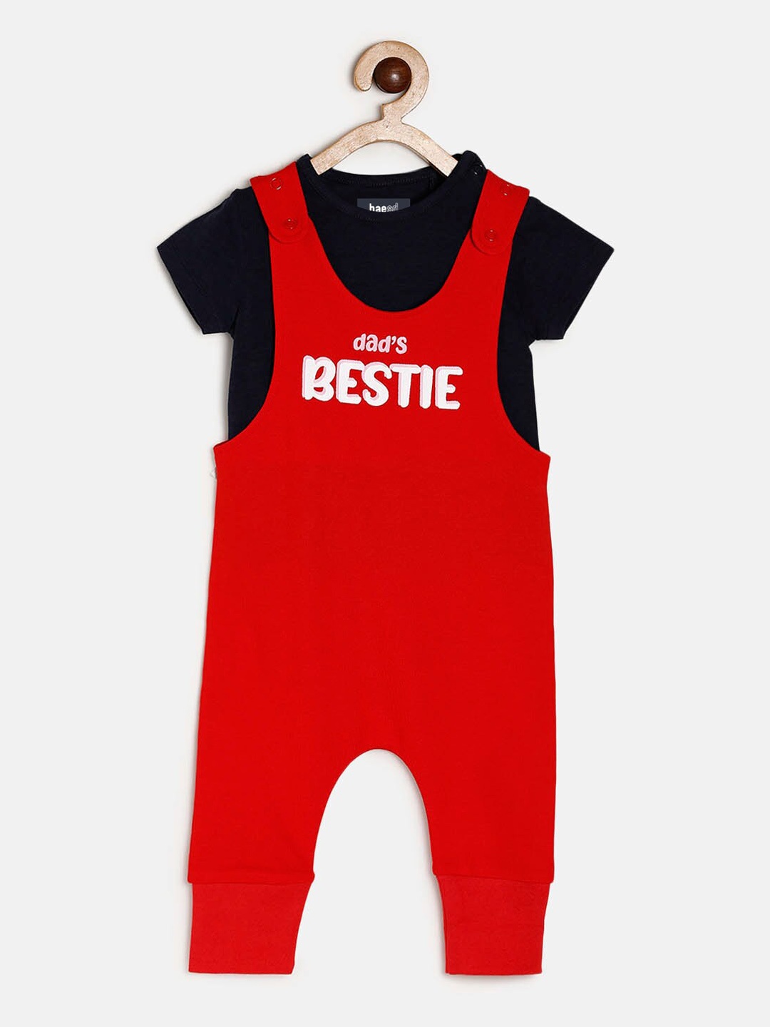 

BAESD Infants Printed Dunagree With T-Shirt, Red