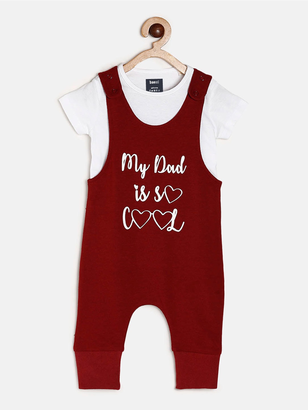 

BAESD Infants Printed Dunagree With T-Shirt, Red