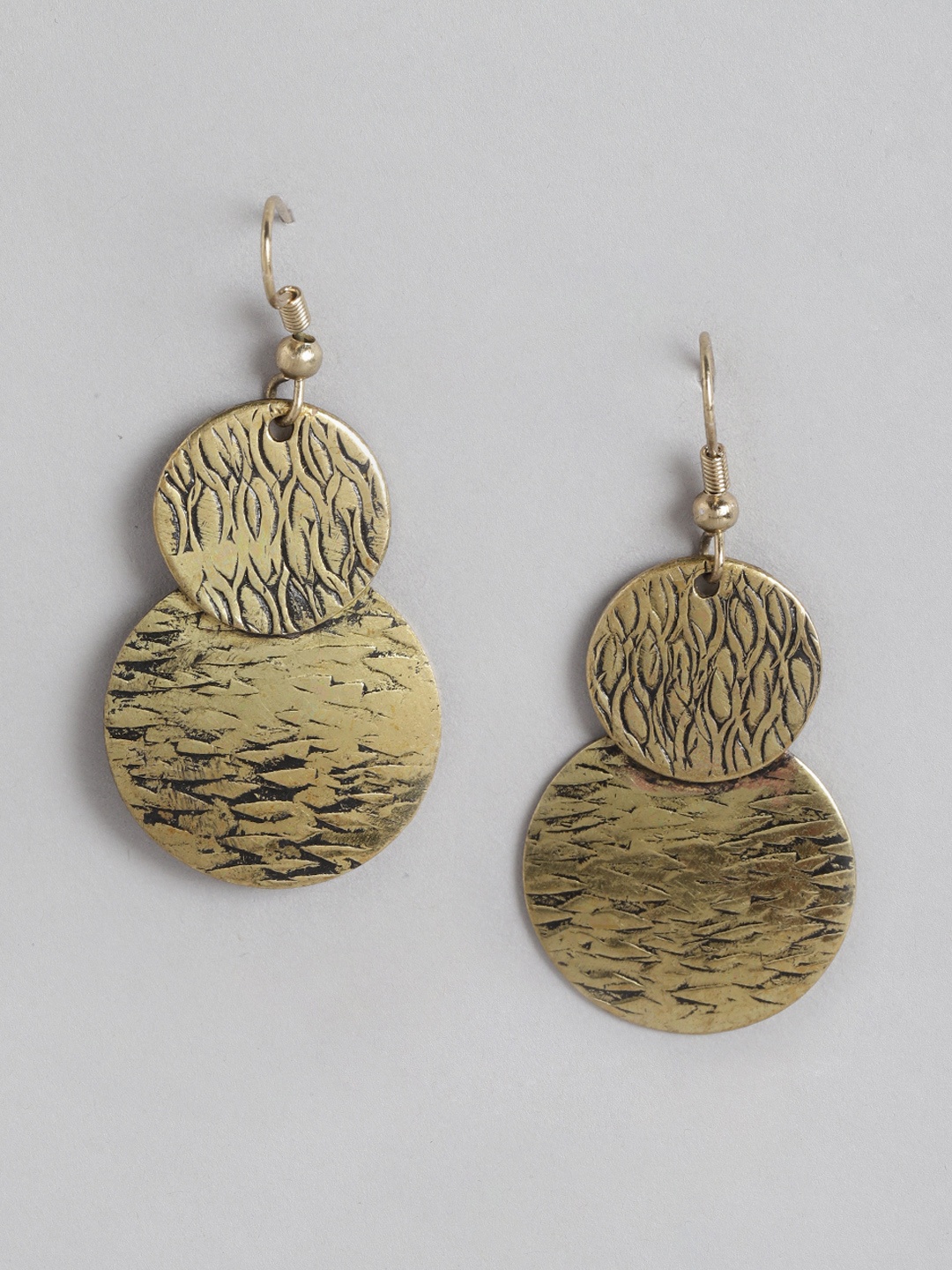 

RICHEERA Gold-Plated Circular Drop Earrings