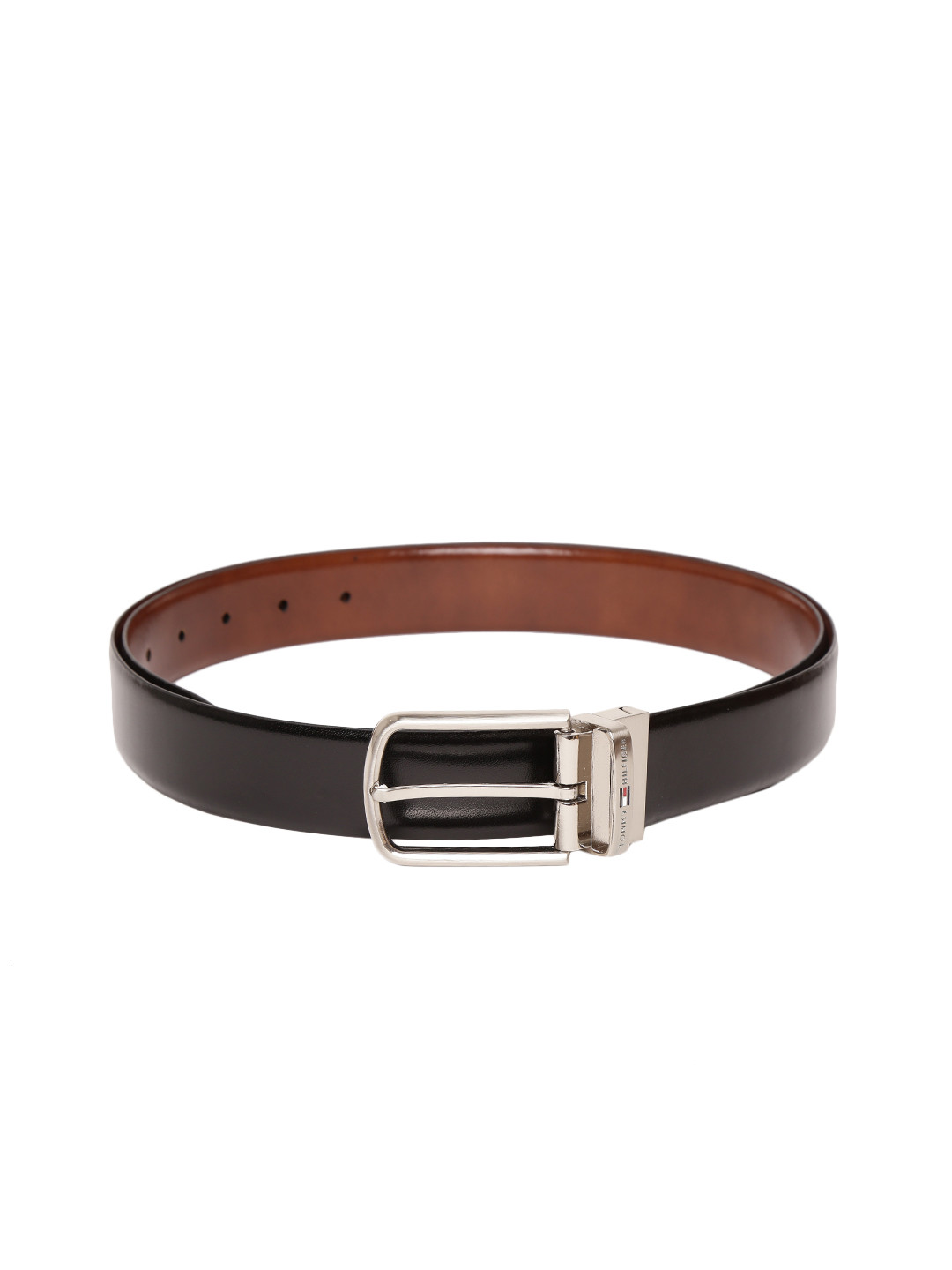 

Tommy Hilfiger Men Black & Brown Leather Reversible Belt
