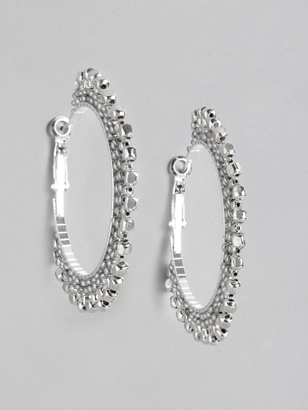 

RICHEERA Silver-Plated Circular Hoop Earrings