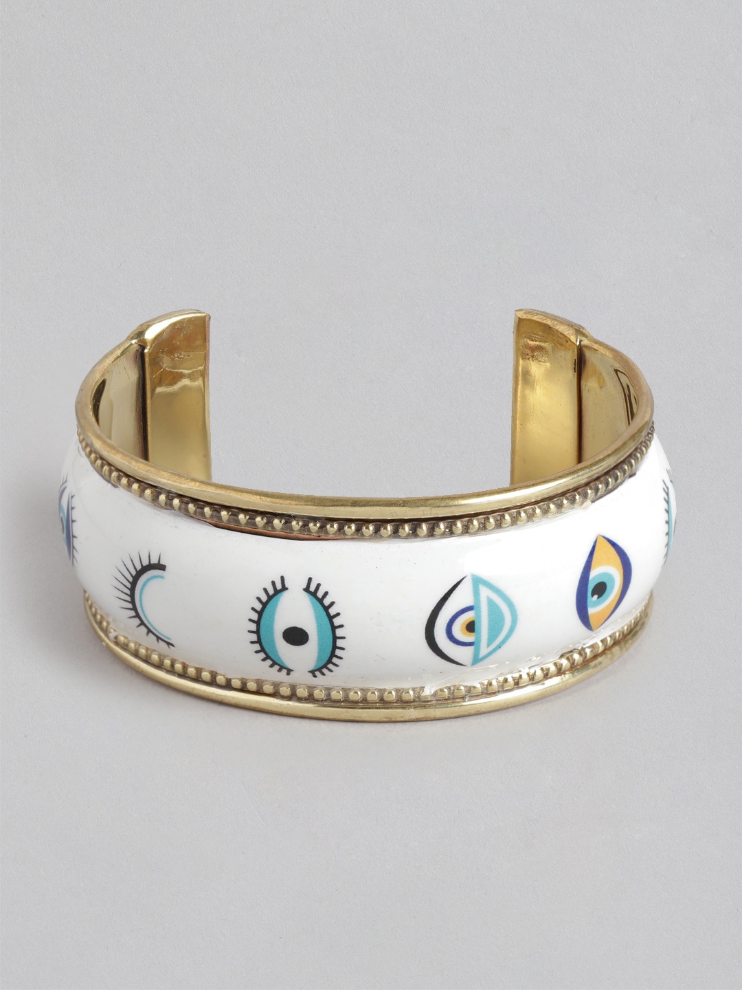 

RICHEERA Enamelled Gold-Plated Cuff Bracelet