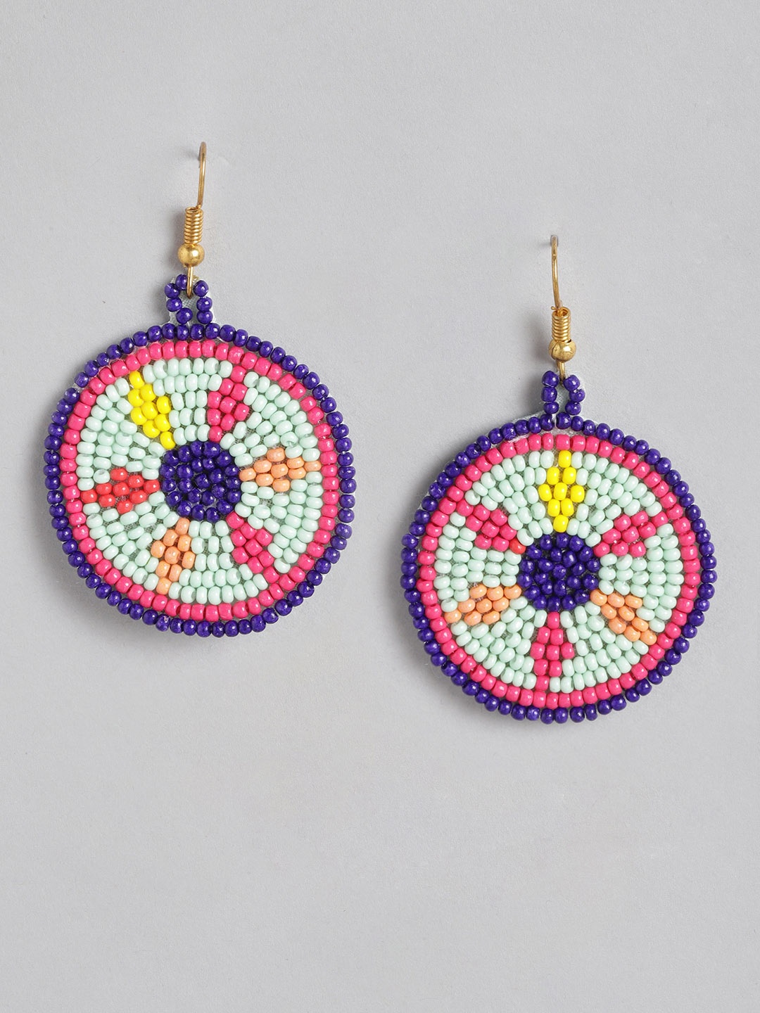 

RICHEERA Circular Artificial Beads Drop Earrings, Multi