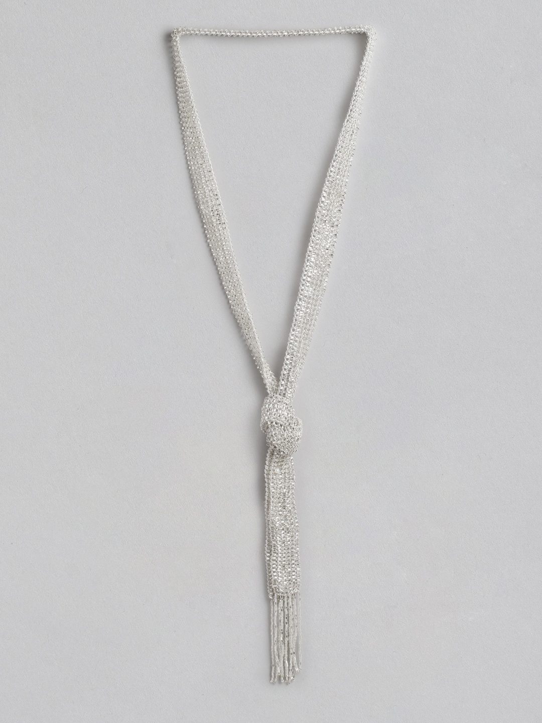 

RICHEERA Brass Beaded Necklace, Silver