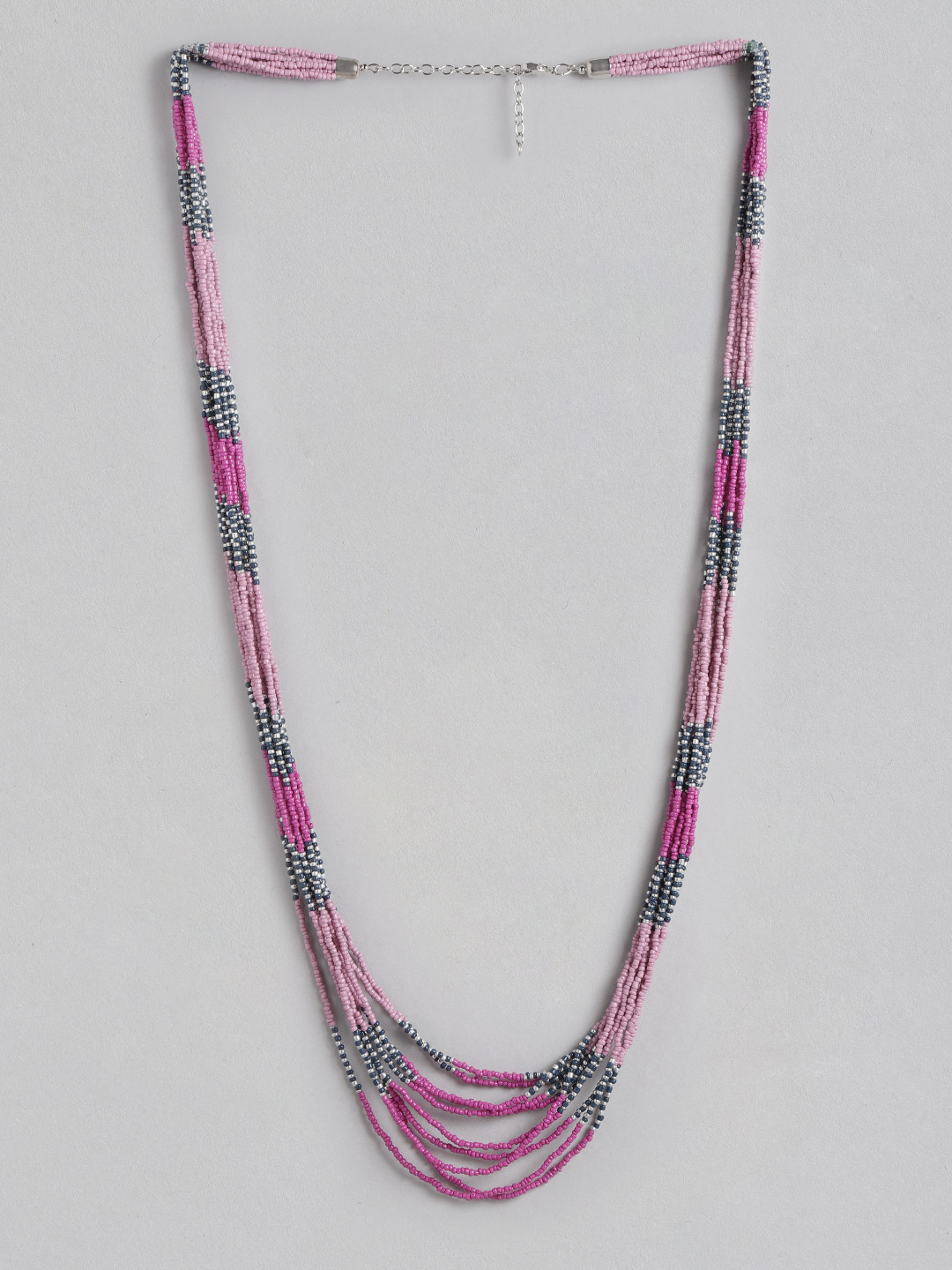 

RICHEERA Brass Beaded Silver-Plated Necklace, Multi