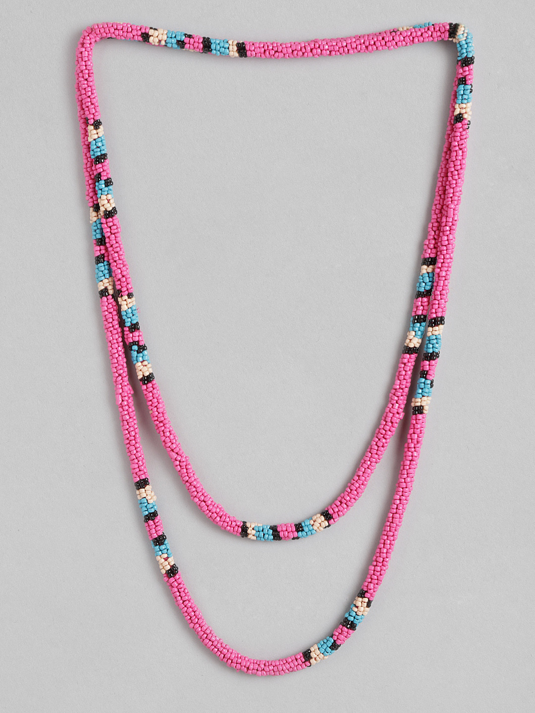 

RICHEERA Brass Beaded Necklace, Pink