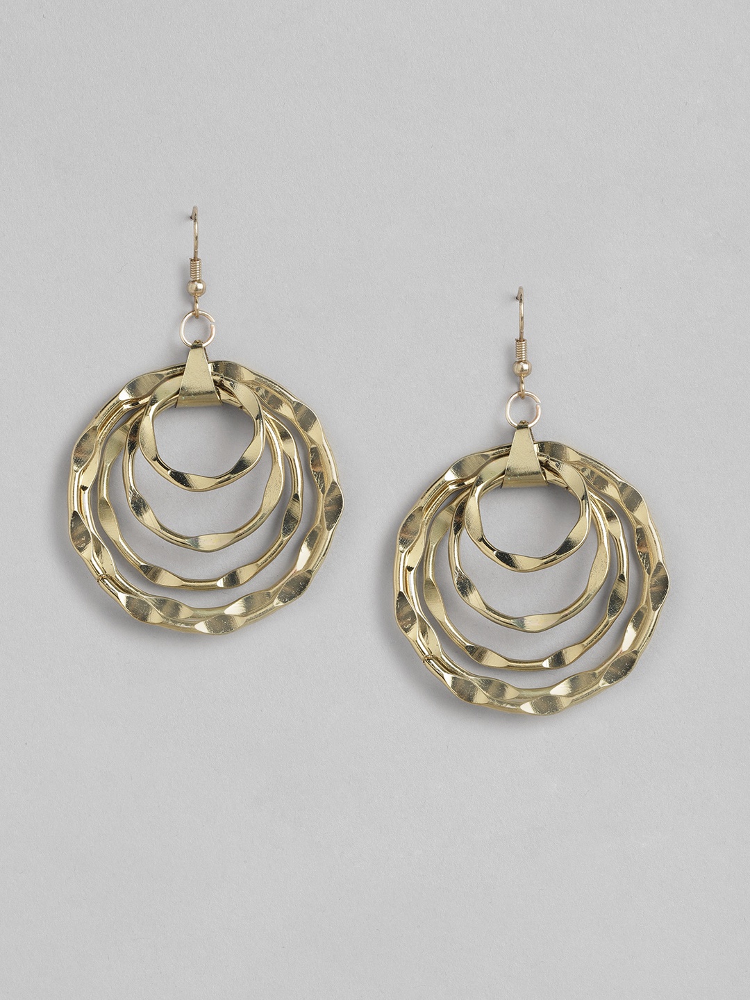 

RICHEERA Gold-Plated Circular Drop Earrings