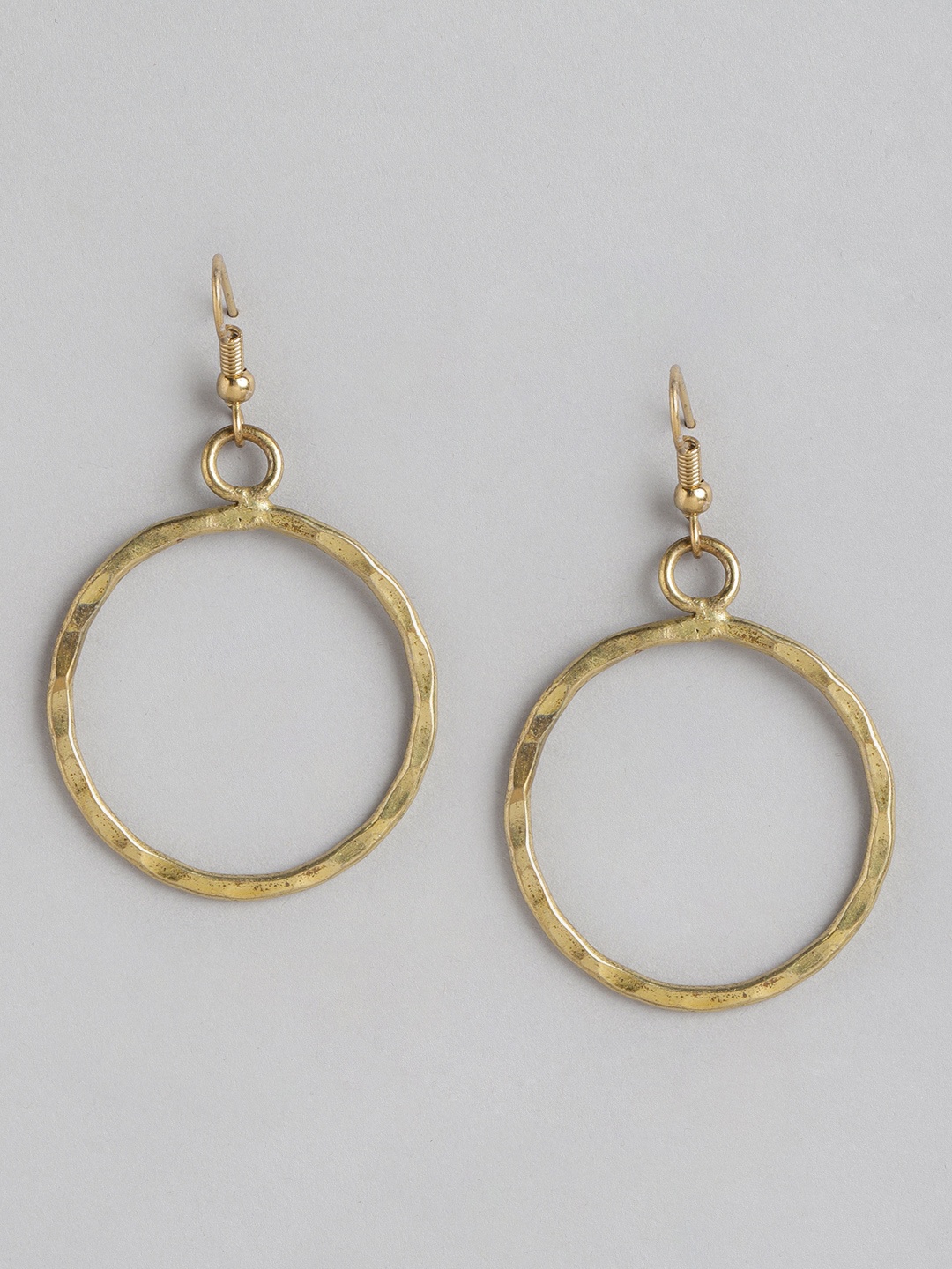 

RICHEERA Gold-Plated Circular Drop Earrings