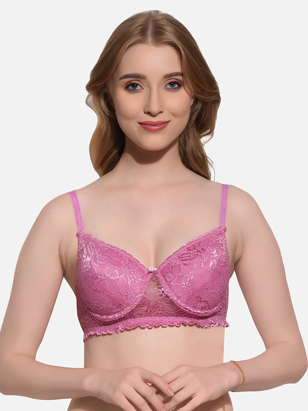 

FIMS Pack of 2 Full Coverage Lightly Padded Bra With All Day Comfort, Pink