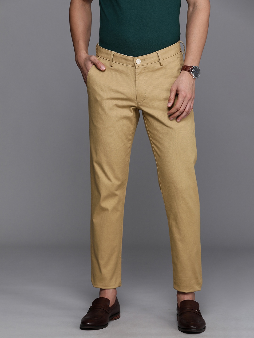 

Louis Philippe Sport Men Slim Fit Low-Rise Chinos, Khaki