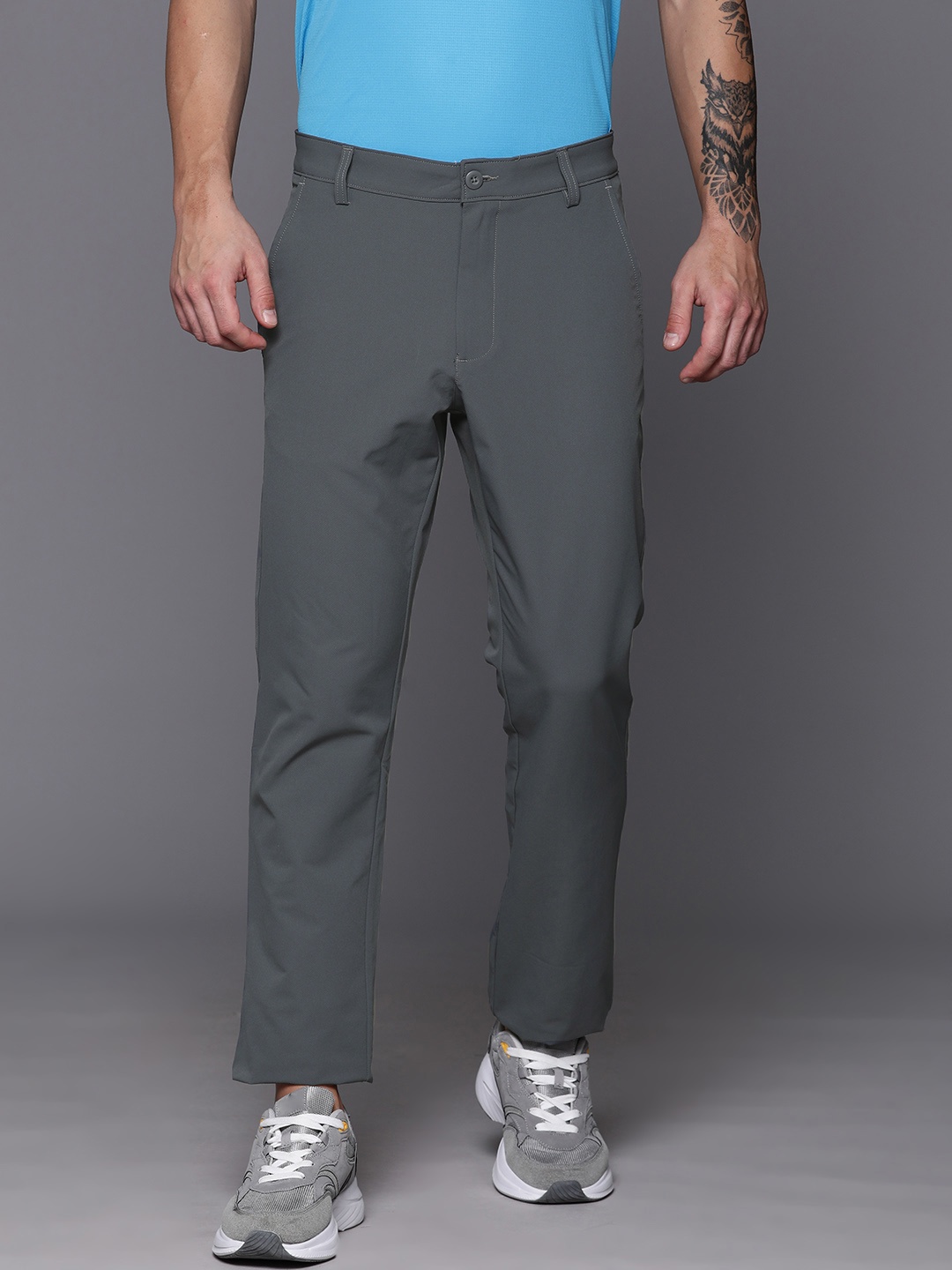 

UNDER ARMOUR Men Solid Tech Pants, Charcoal