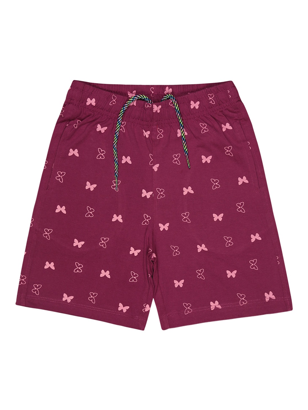 

Bodycare Kids Girls Conversational Printed Cotton Shorts, Maroon