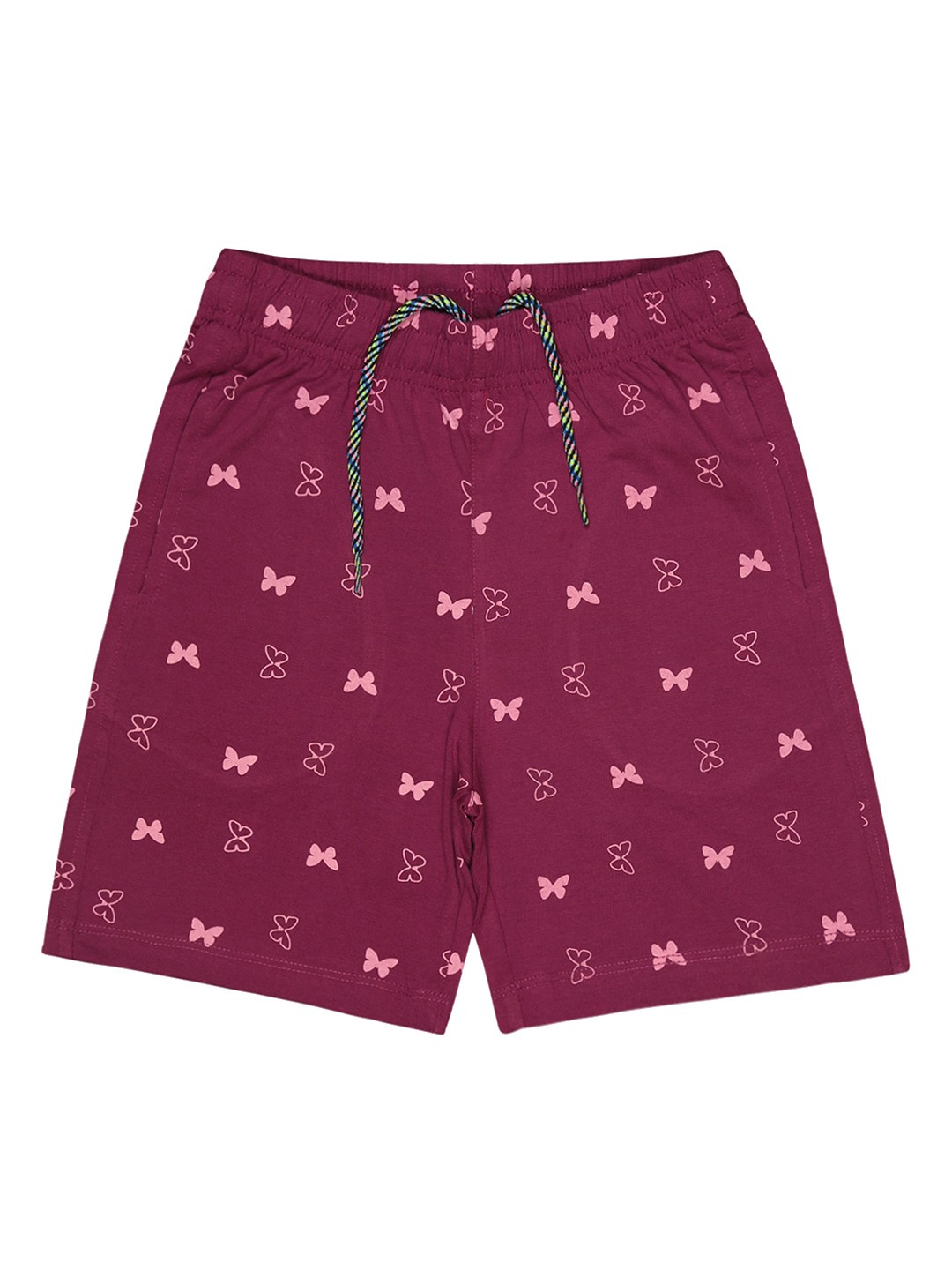 

Bodycare Kids Girls Conversational Printed Cotton Shorts, Maroon