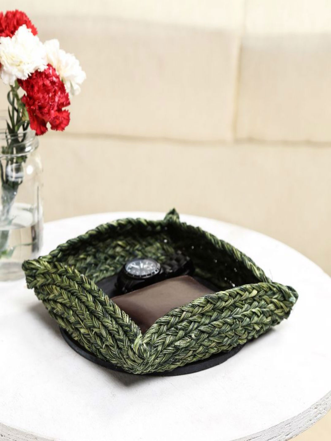 

Unravel India Green Textured Wood Set