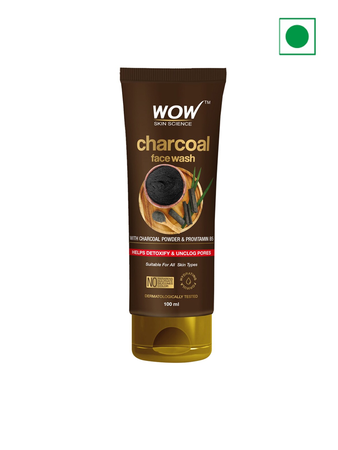

WOW Skin Science Charcoal Face Wash - 100ml, Brown