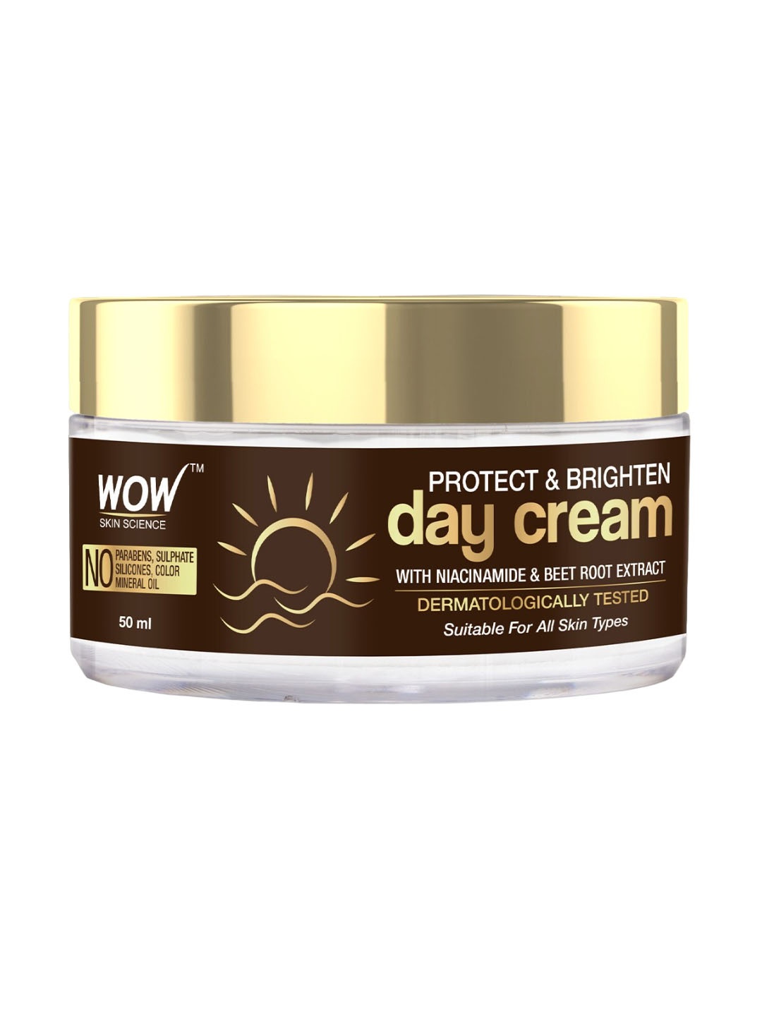 

WOW SKIN SCIENCE Protect & Brighten Day Cream with Niacinamide - 50 ml, Transparent