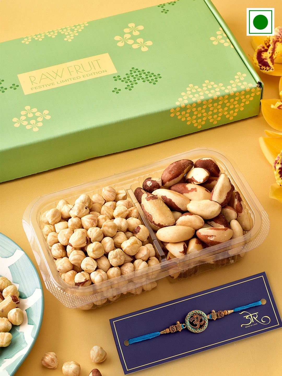 

RawFruit BrazilNut And HazelNut With Rakhi, Blue